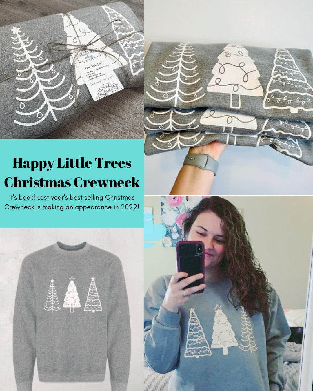 Happy Little Trees Christmas Crewneck
