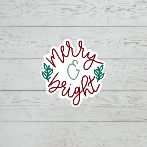 Merry & Bright 2" Sticker