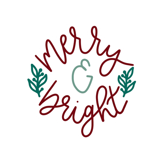 Merry & Bright 2" Sticker
