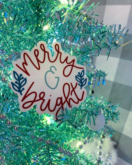 Merry & Bright 2" Sticker