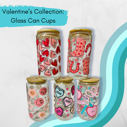 Valentine's Collection: Glass Can Cups