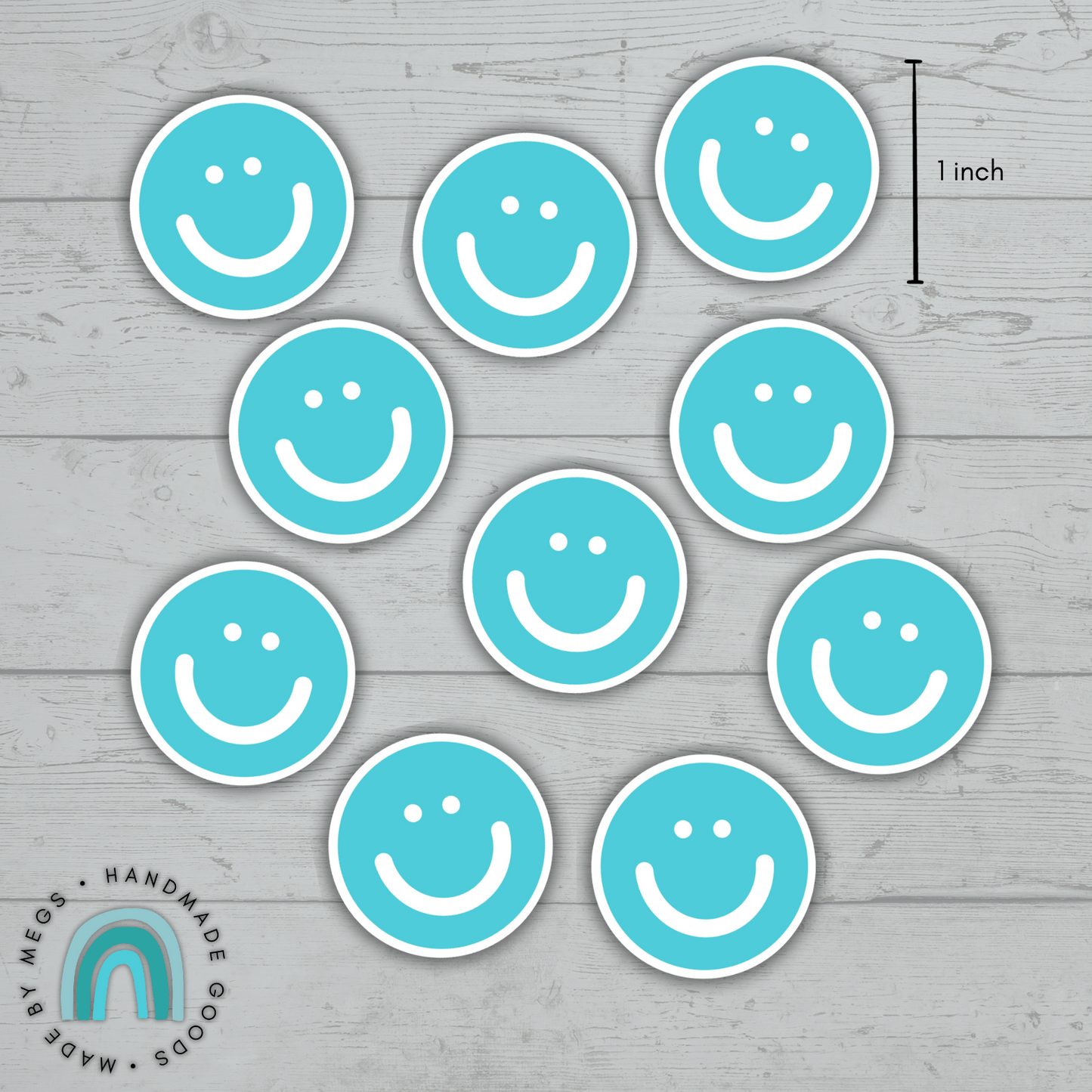 Blue Smiley Mini Sticker