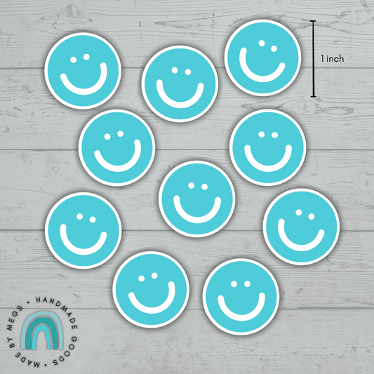 Blue Smiley Mini Sticker