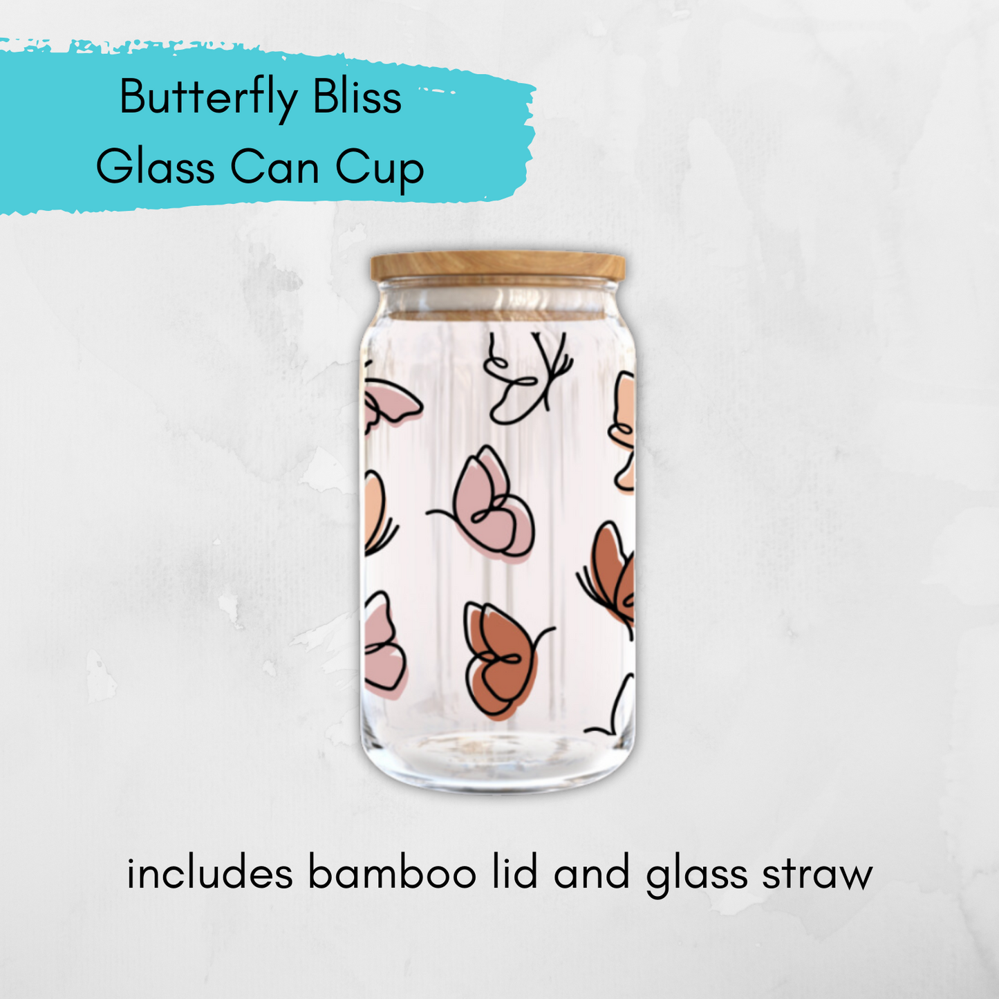 Spring Collection: Glass Can Cups (MULTIPLE DESIGNS AVAILABLE)