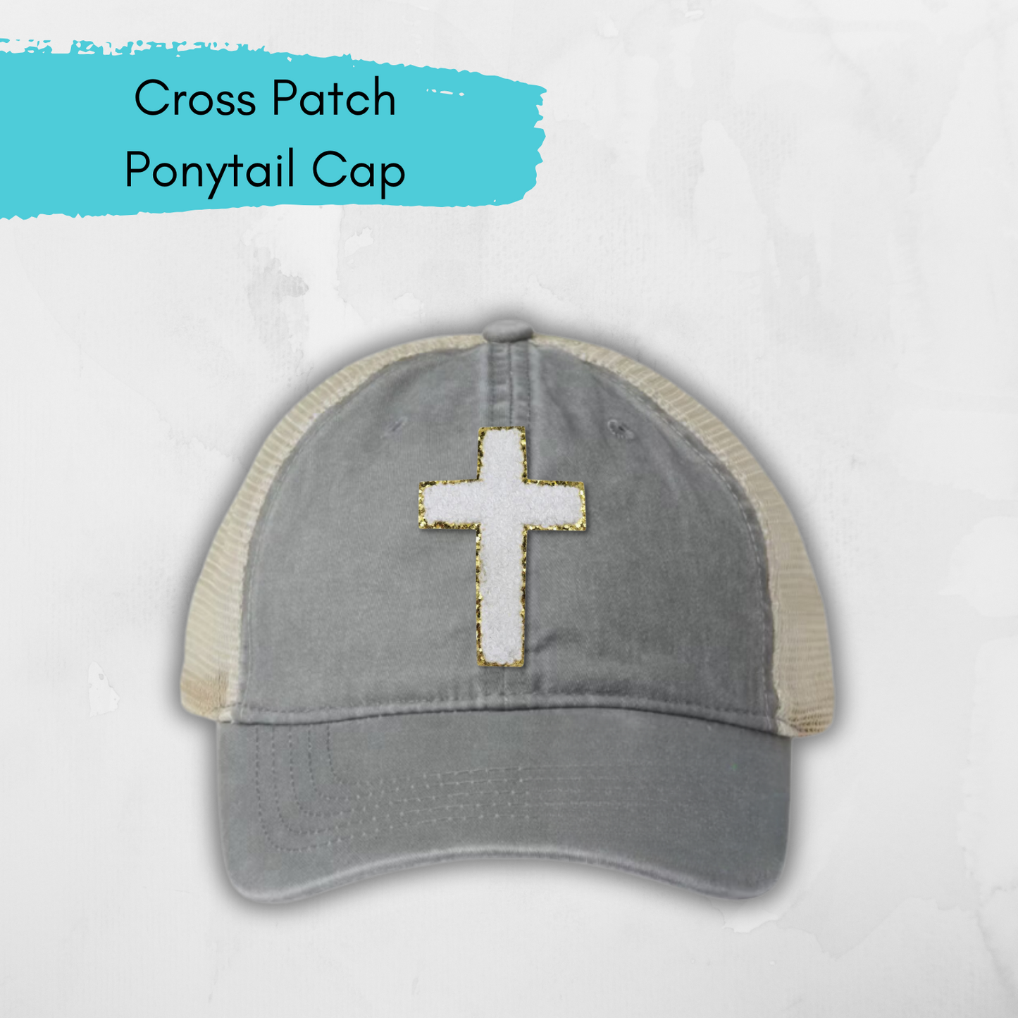 Cross Patch Ponytail Cap