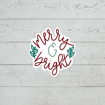 Merry & Bright 2" Sticker