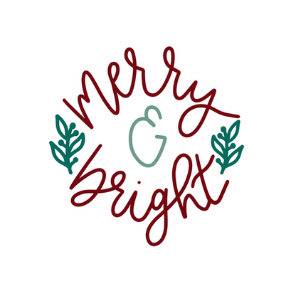 Merry & Bright 2" Sticker